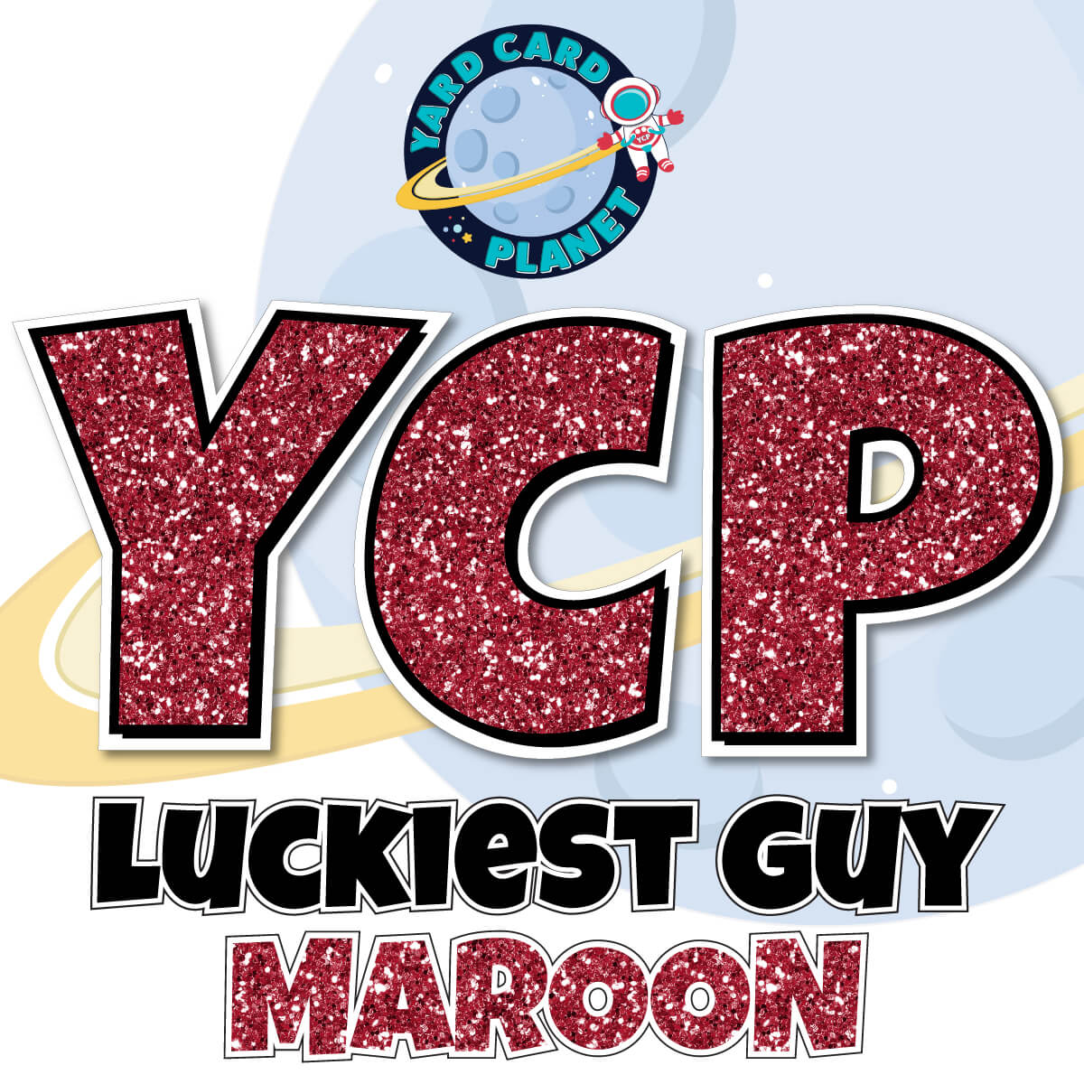 12" Luckiest Guy 41 pc. Letters and Symbols Set in Glitter Pattern