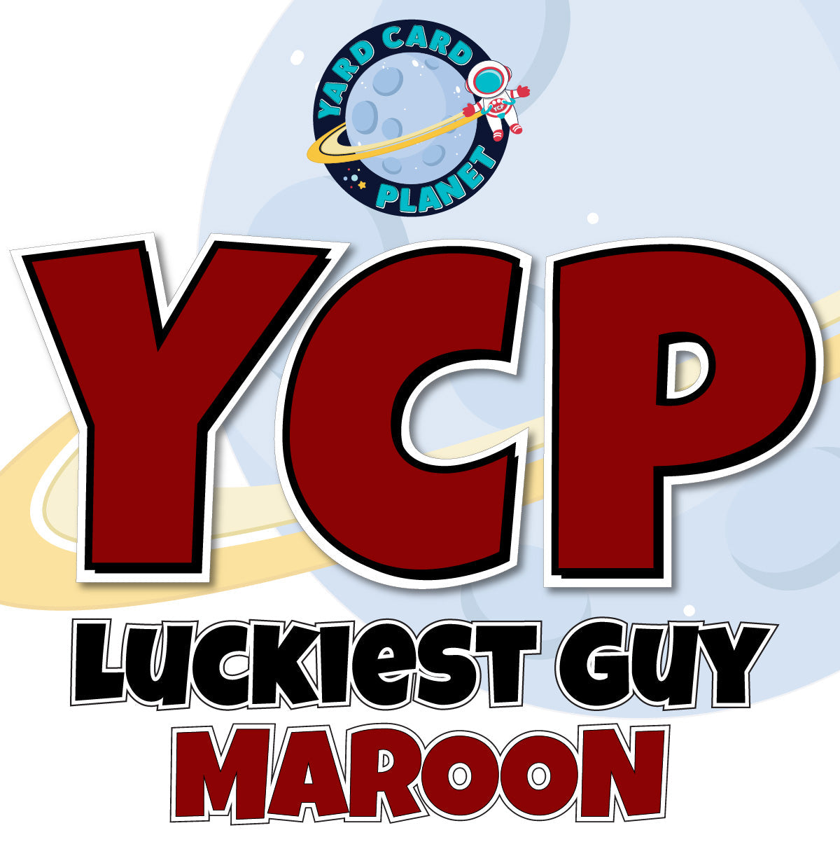 12" Luckiest Guy 41 pc. Letters and Symbols Set in Maroon Solid Color