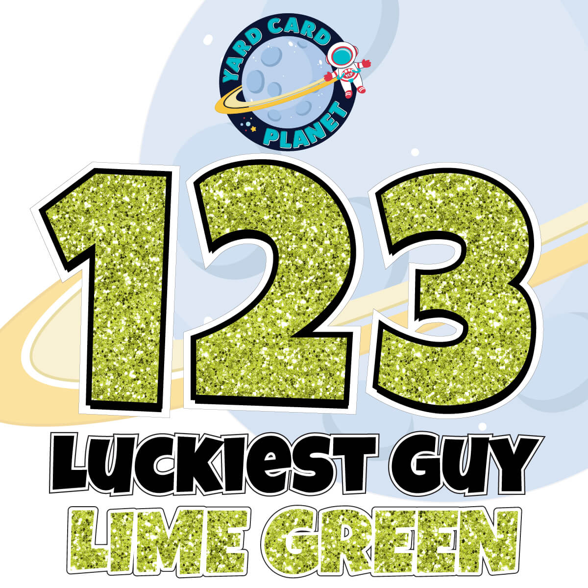 18" Luckiest Guy 52 pc. Numbers and Symbols Set in Glitter Pattern
