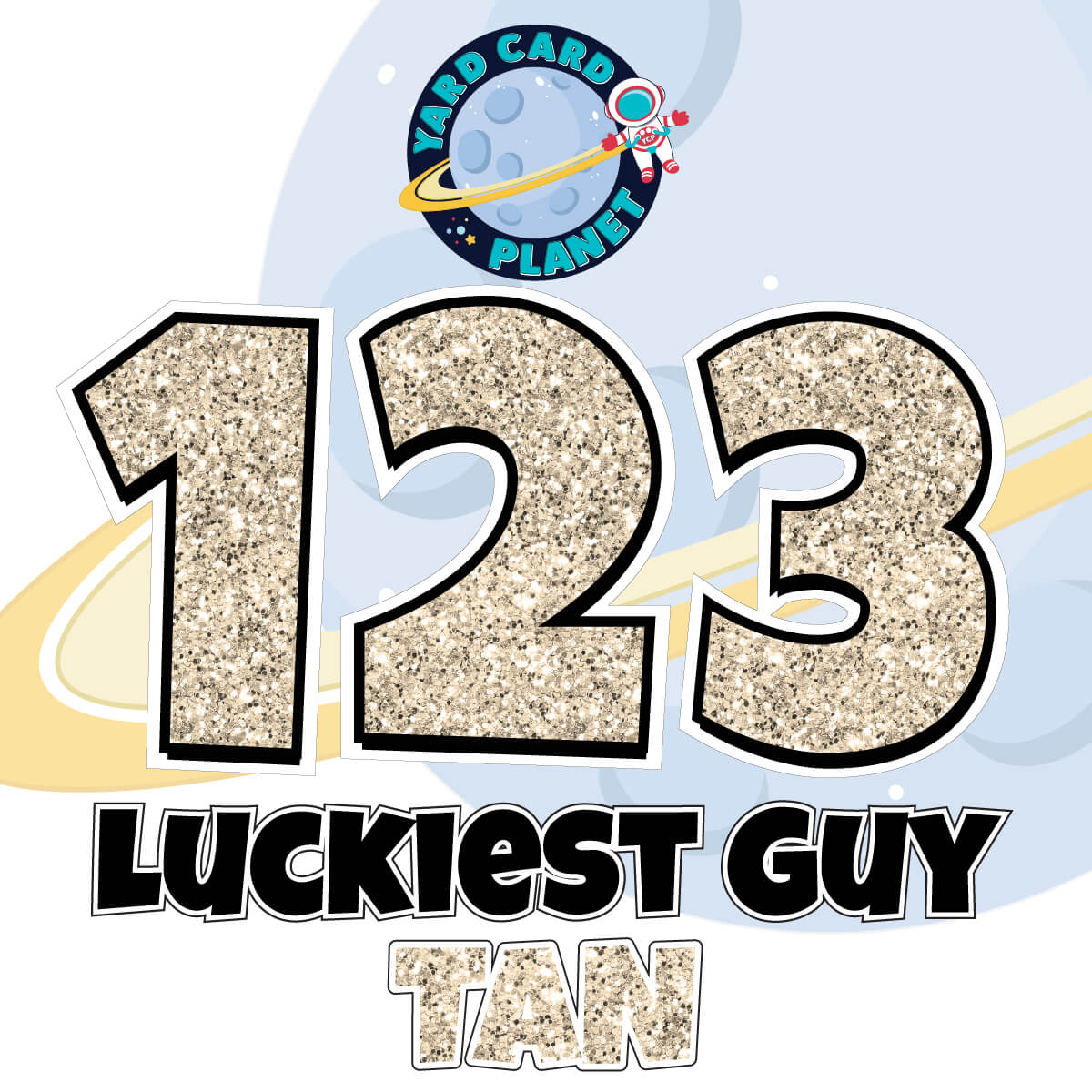 18" Luckiest Guy 52 pc. Numbers and Symbols Set in Glitter Pattern