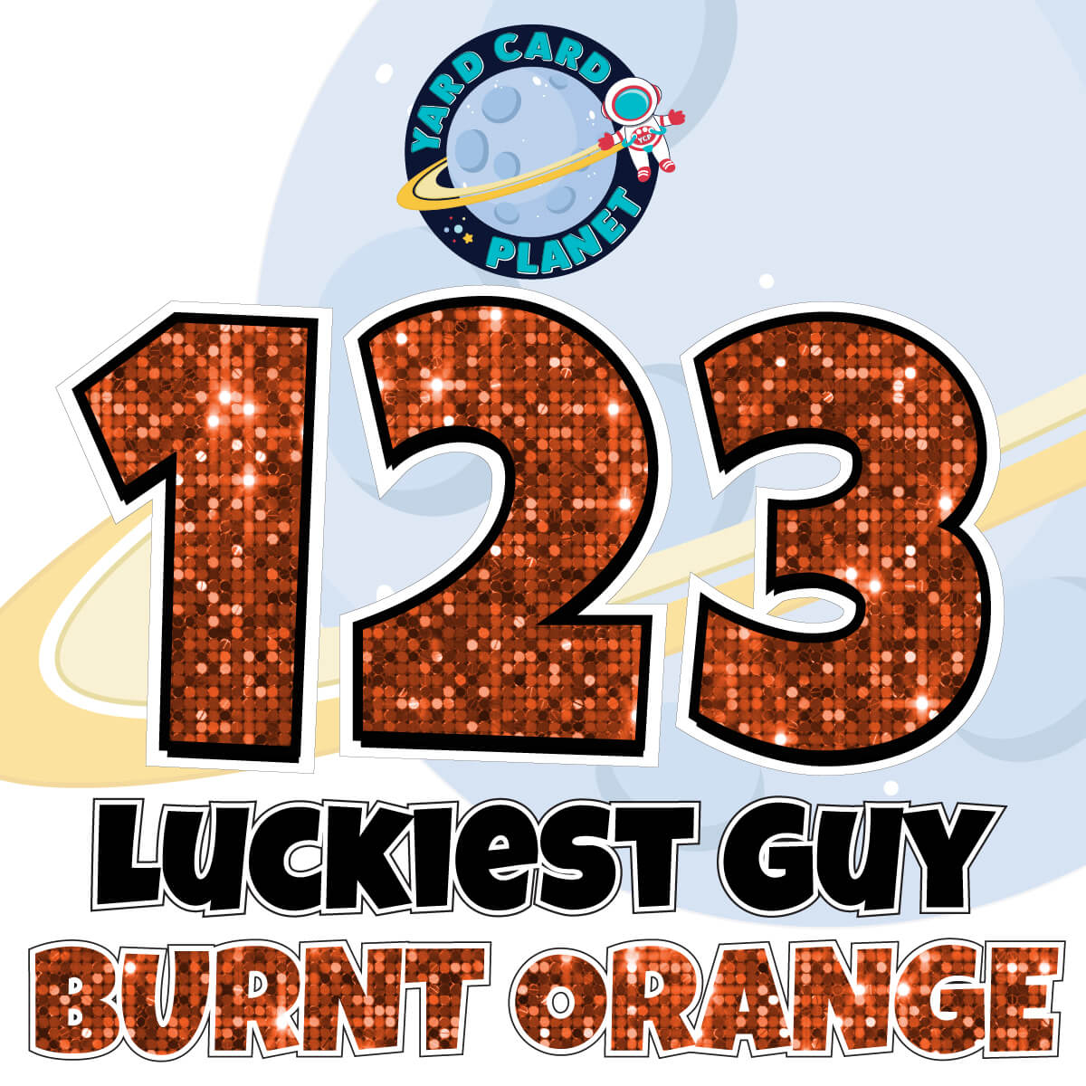 18" Luckiest Guy 52 pc. Numbers and Symbols Set in Sequin Pattern