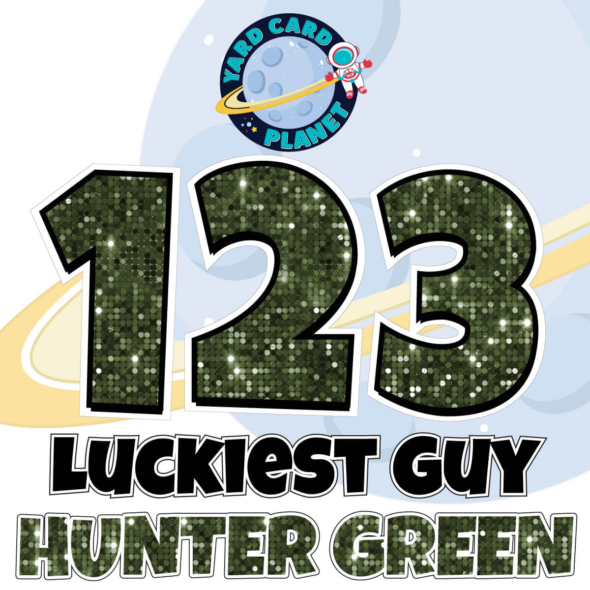 18" Luckiest Guy 52 pc. Numbers and Symbols Set in Sequin Pattern