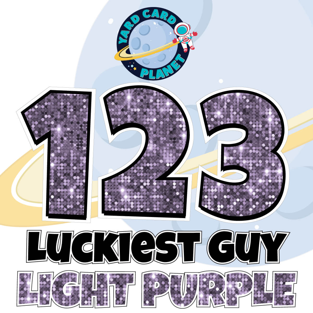 18" Luckiest Guy 52 pc. Numbers and Symbols Set in Sequin Pattern