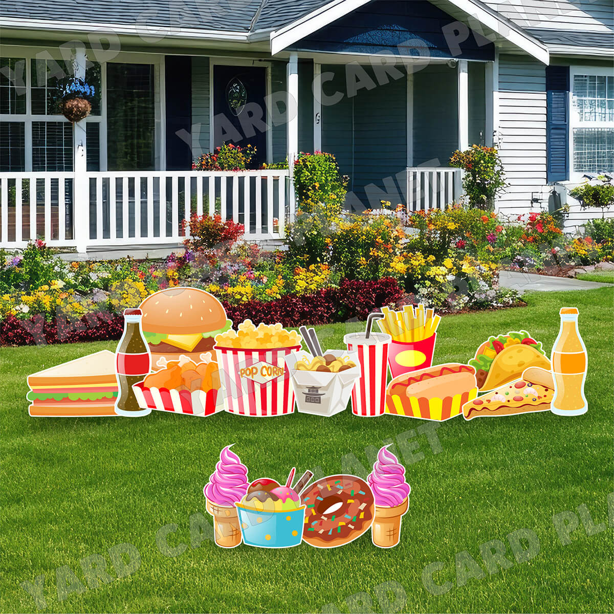 Yummy Fast Food Yard Card Flair Set