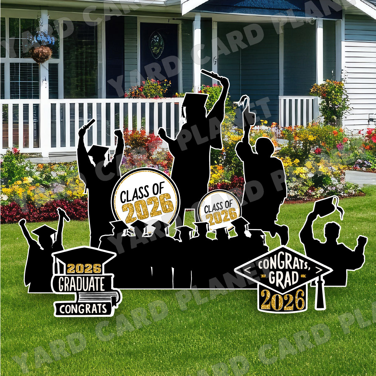 Silhouette Graduation Yard Card Flair Set