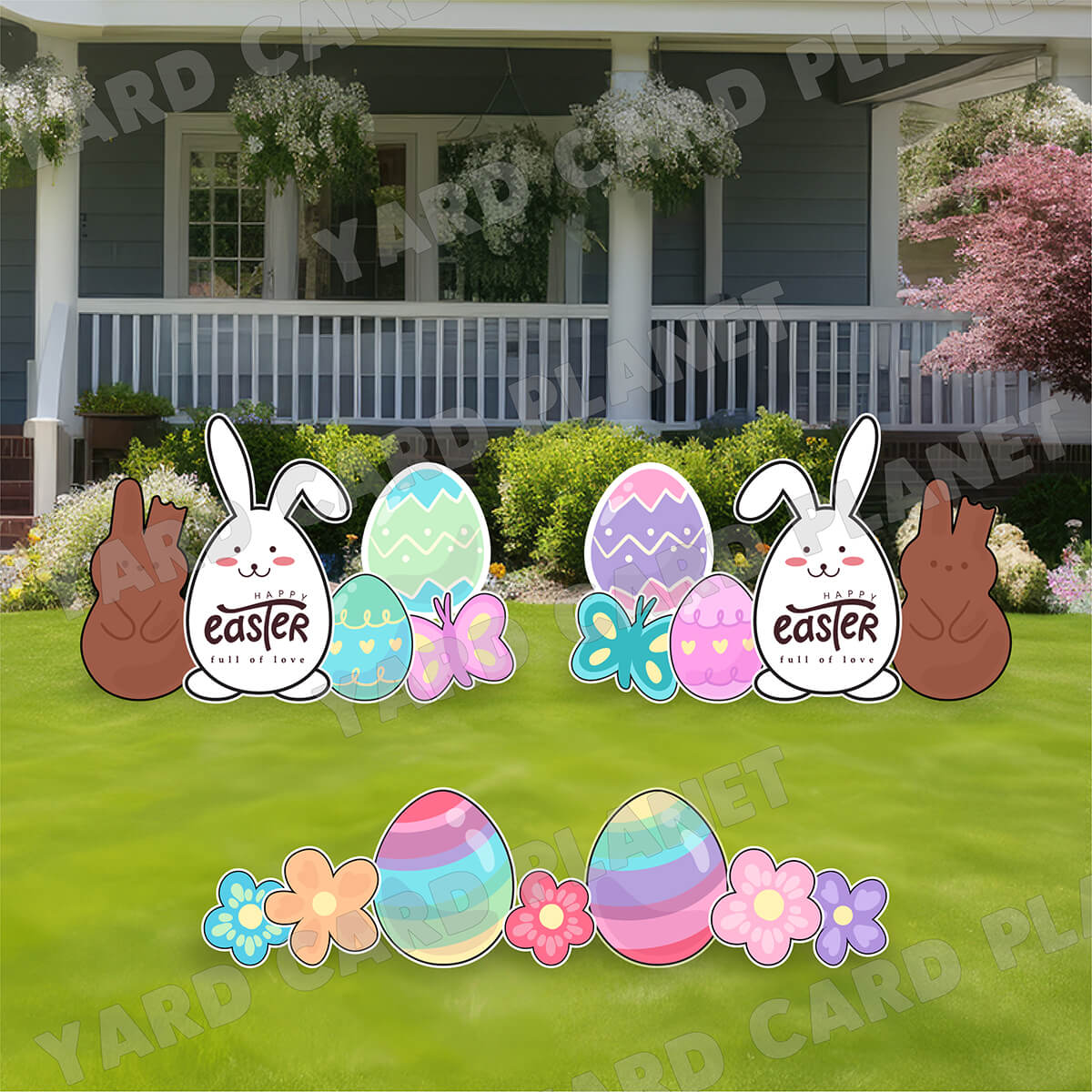 Happy Easter Full of Love Yard Card Flair Set