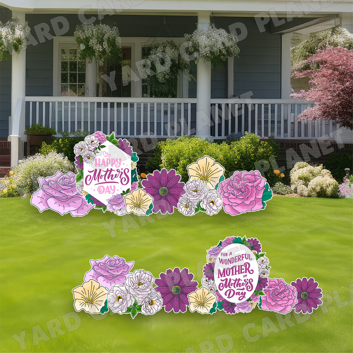 Happy Mother's Day Floral Signs and Yard Card Flair Set
