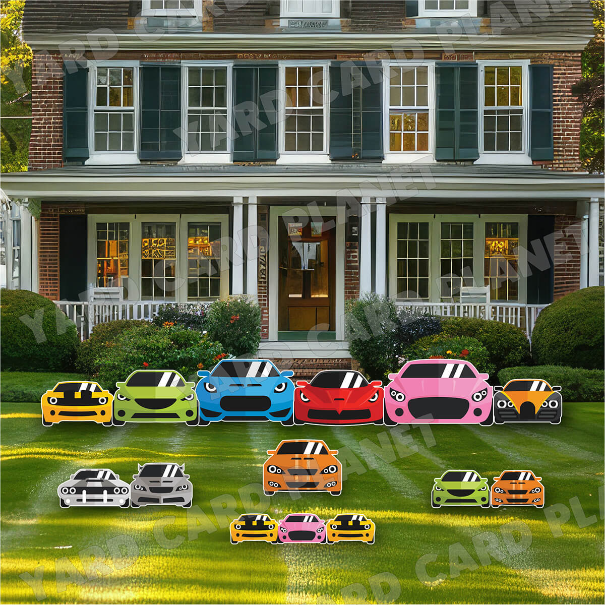 Sports Car Front Ends Yard Card Flair Set