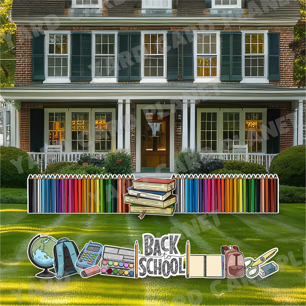 Back To School Color Pencil EZ Quick Signs and Yard Card Flair Set