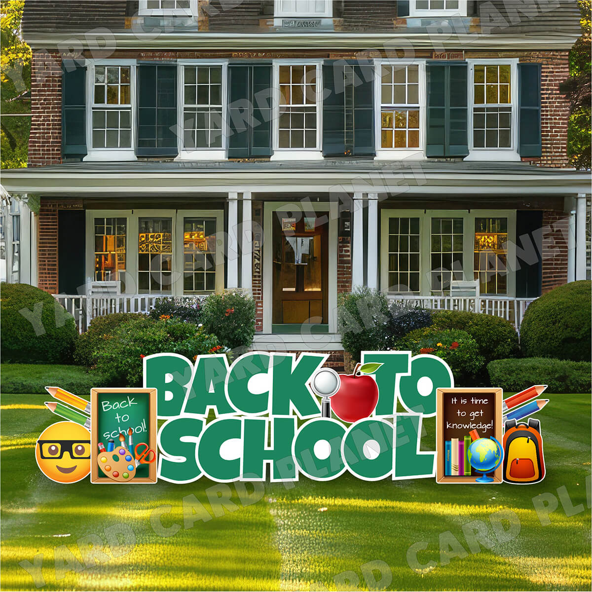 Back To School Chalkboard Yard Card EZ Quick Set, Signs and Flair Set