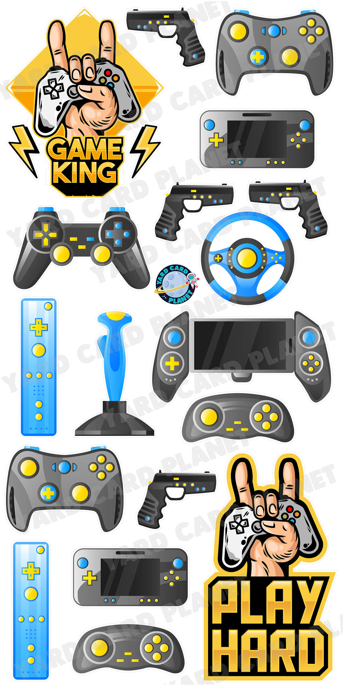 Video Gaming Yard Card Flair Set