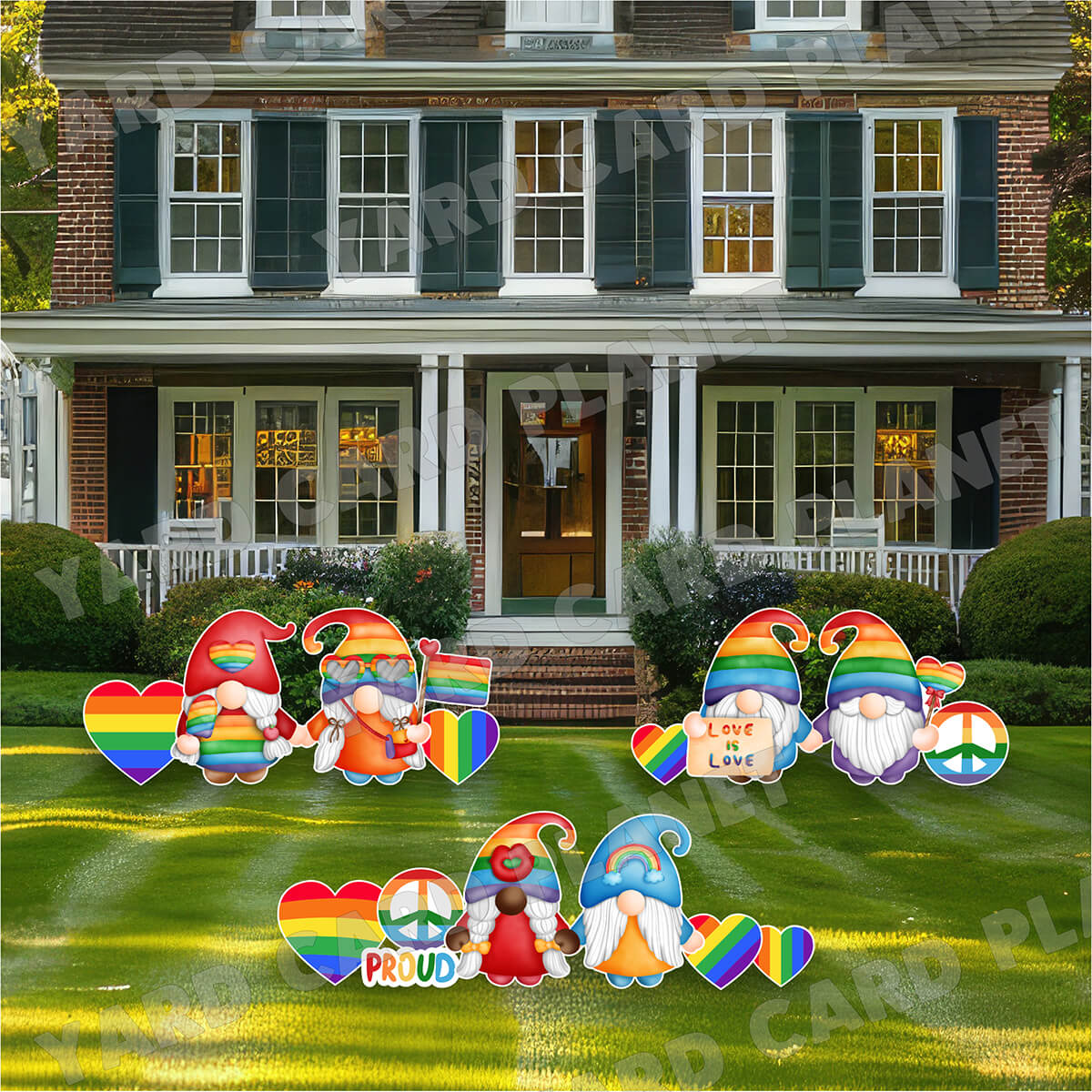 Pride Gnomes Yard Card Flair Set