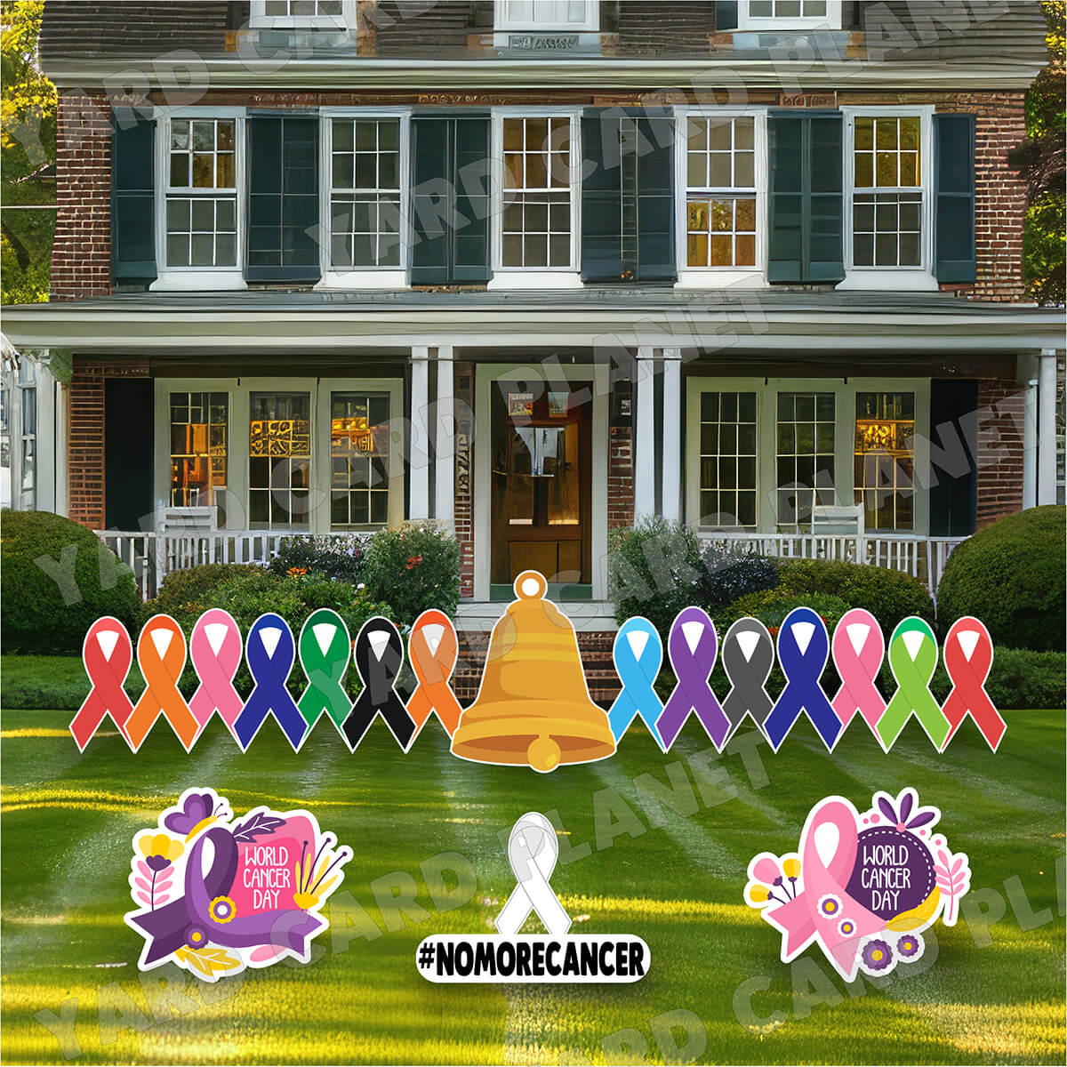 Cancer Awareness Ribbons Yard Card Flair Set