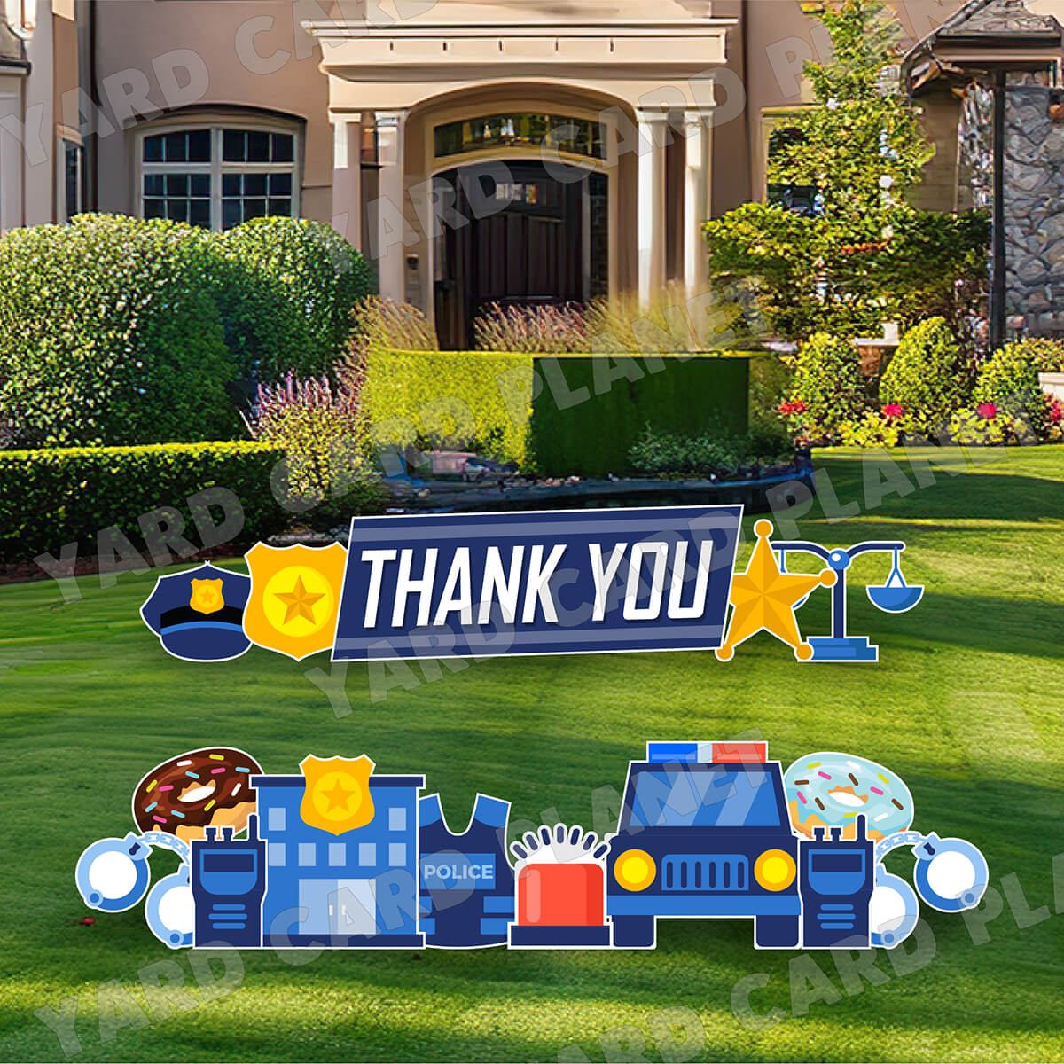 Thank You Police Officers EZ Quick Sign and Yard Card Flair Set