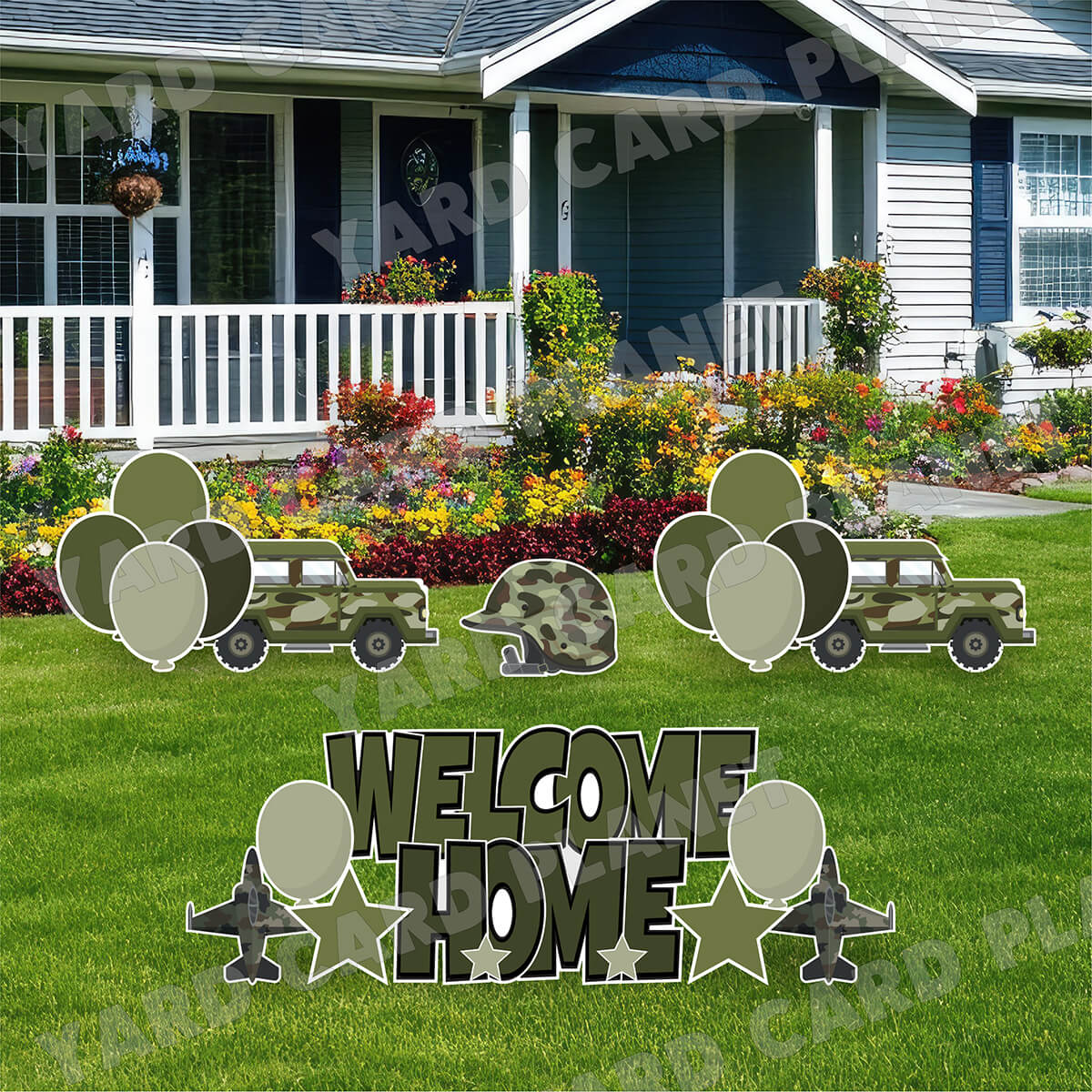 Welcome Home Military Heroes EZ Quick Sign and Yard Card Flair Set