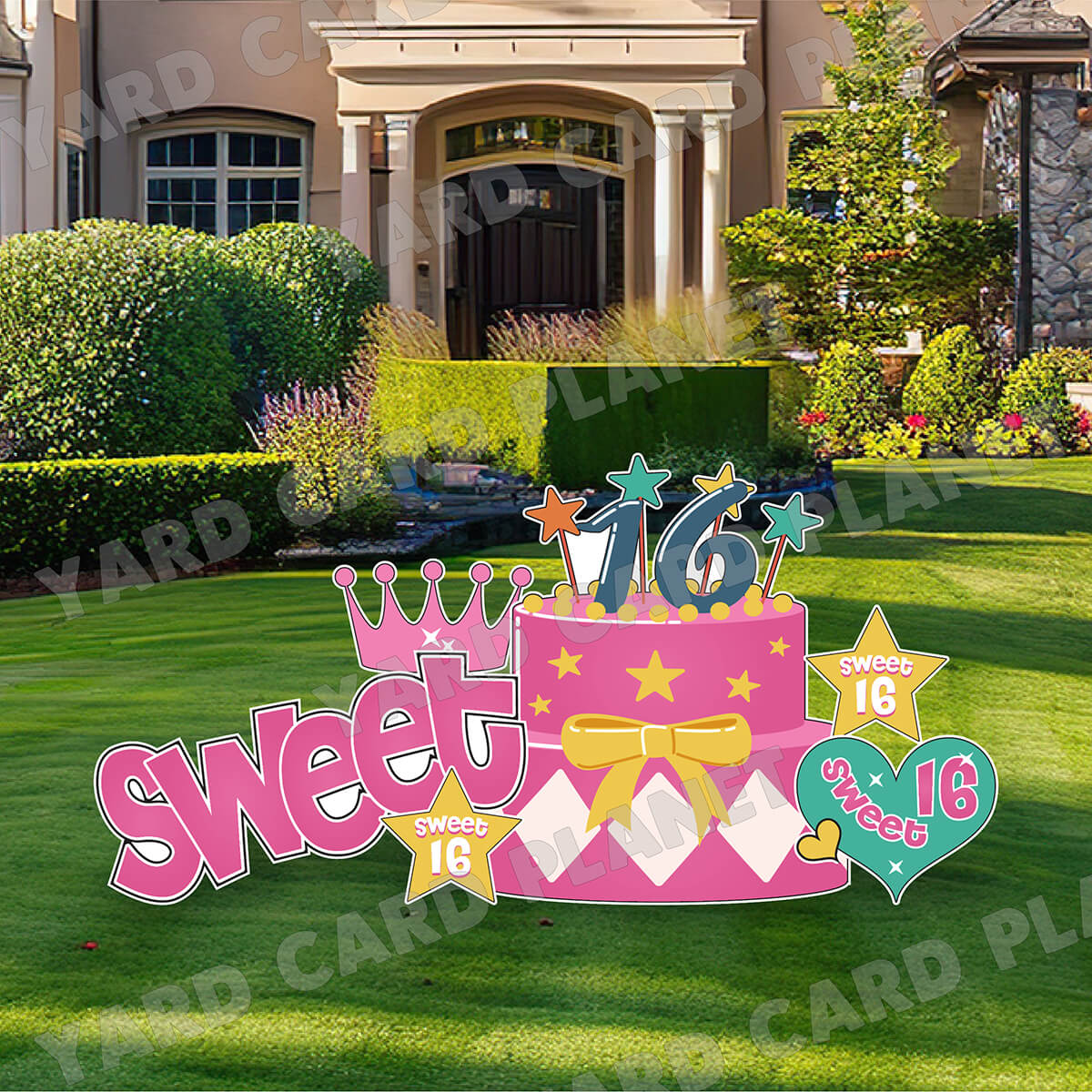 Princess Sweet 16 EZ Quick Sign and Yard Card Flair Set