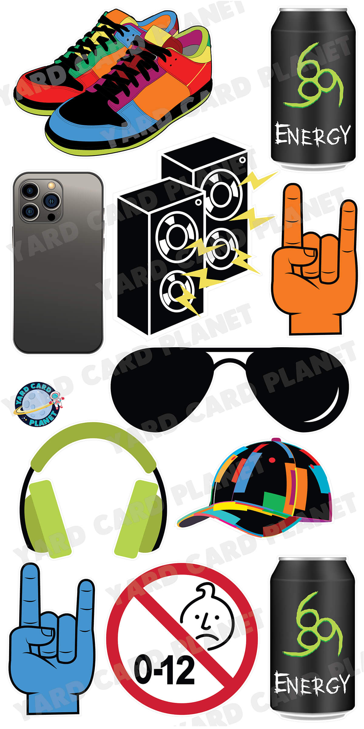 Teen Boys Yard Card Flair Set