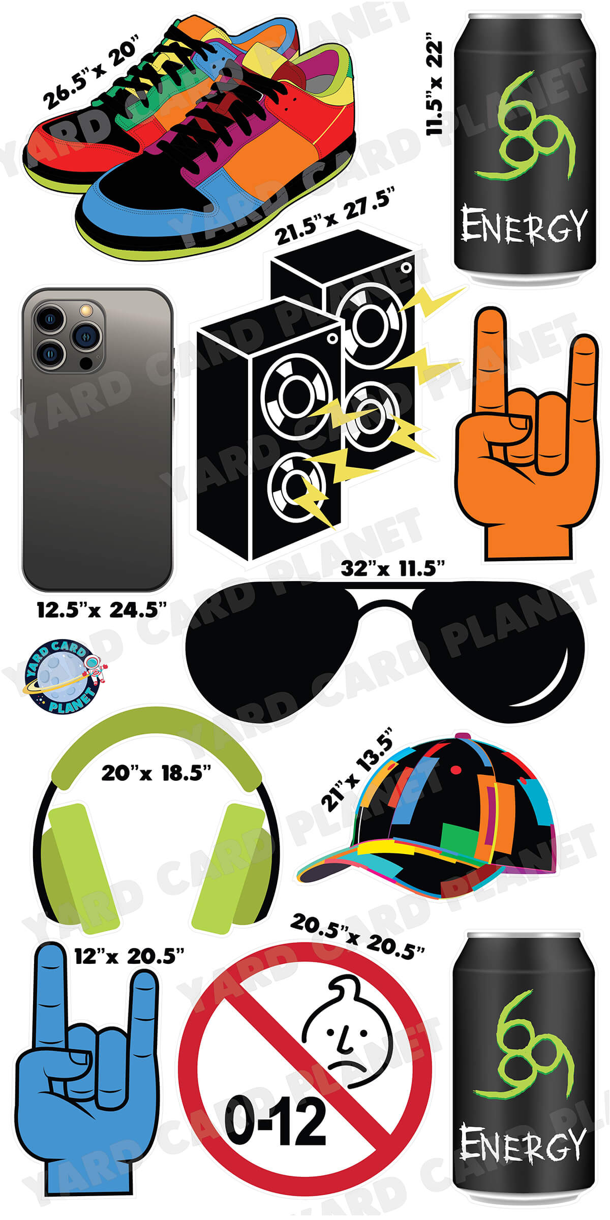 Teen Boys Yard Card Flair Set