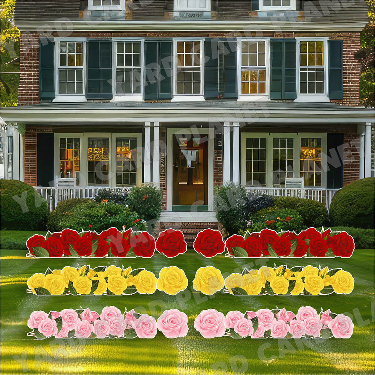 Beautiful Roses EZ Setup Panels and Borders Yard Card Set