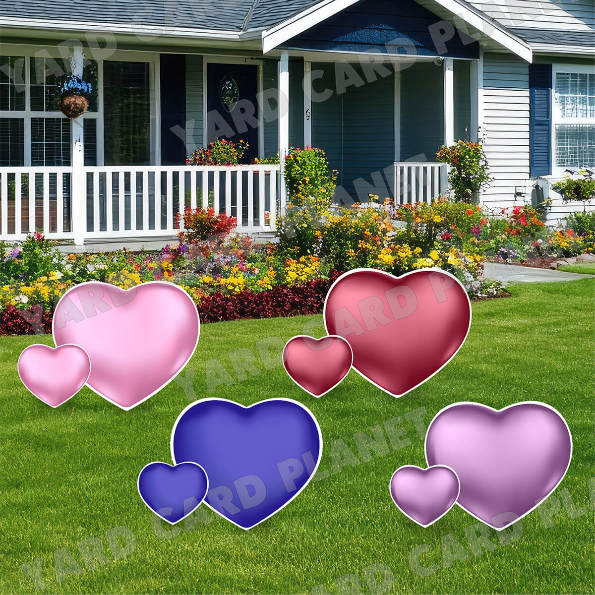 Metallic Hearts Yard Card Flair Set - Part 2