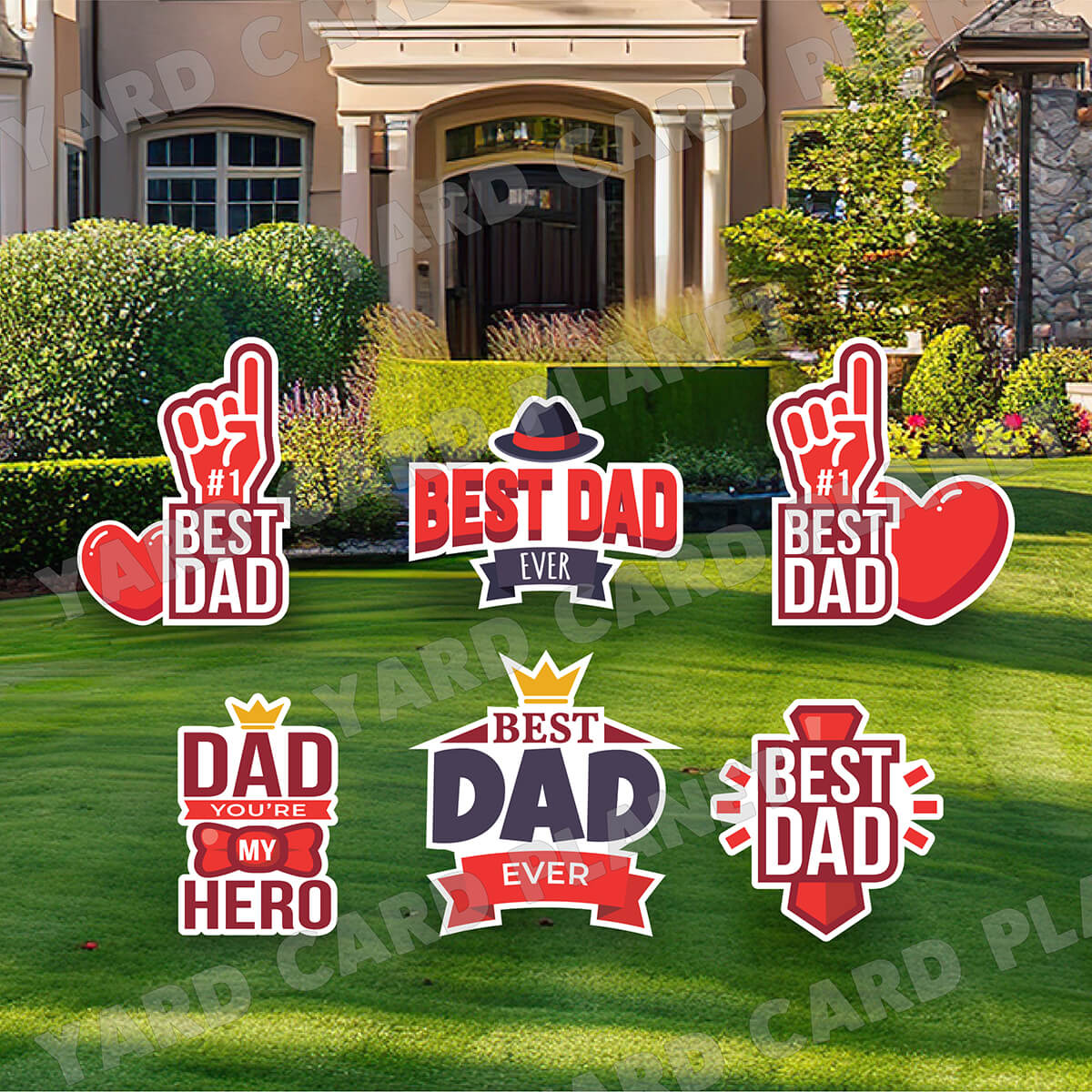 Father's Day Best Dad Ever Yard Card Flair Set