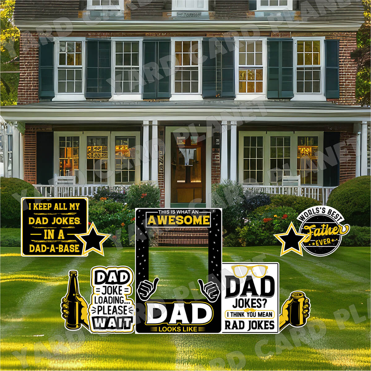 Awesome Dad Photo Frame and Dad Jokes Yard Card Set