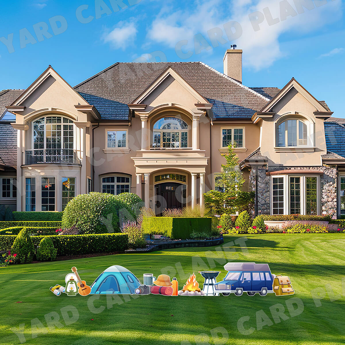 Camping Essentials Yard Card Flair Set