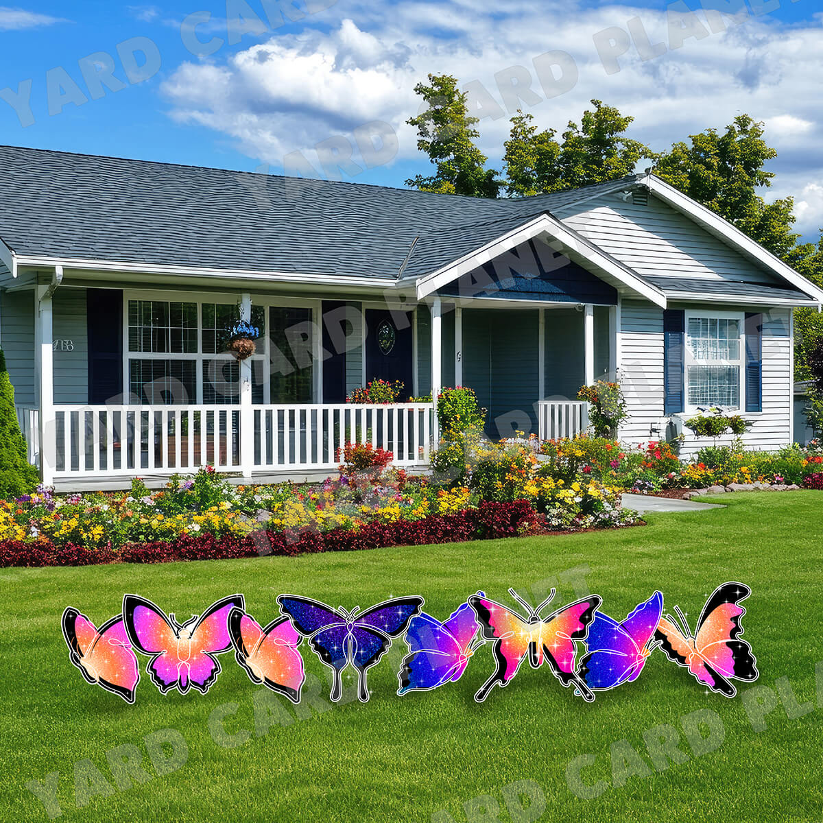 Sparkle Butterfly Yard Card Flair Set