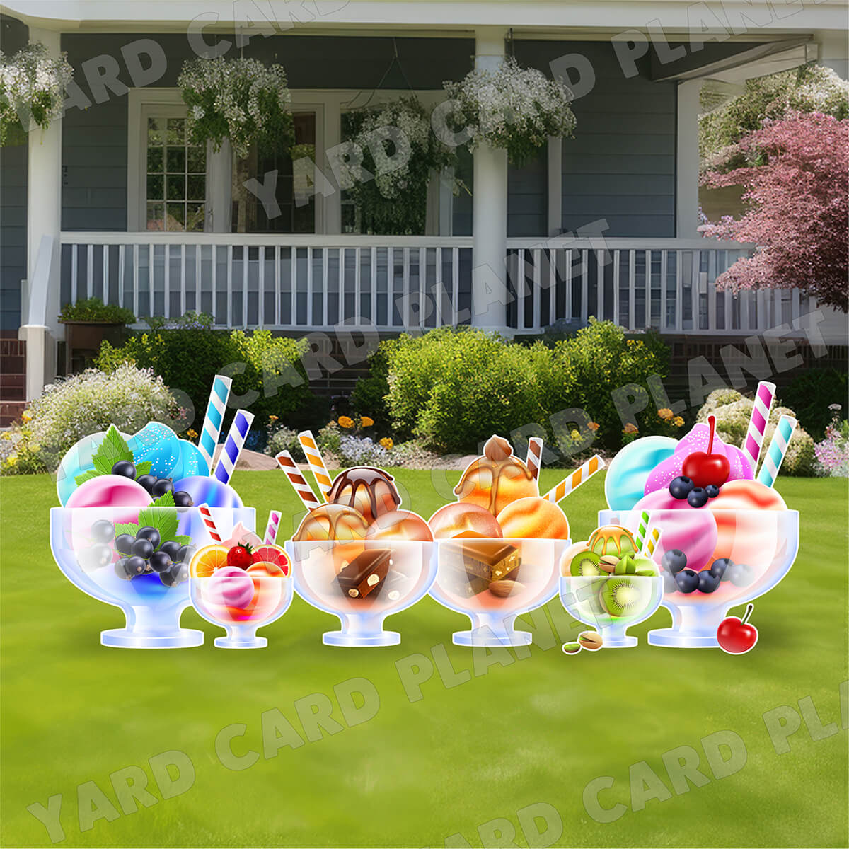 FROYO Frozen Yogurt Yard Card Flair Set