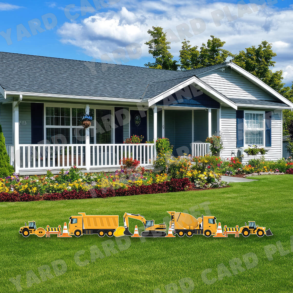 Construction Trucks Yard Card Flair Set