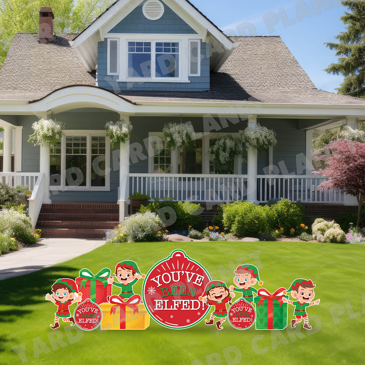 You've Been Elfed Christmas Signs and Yard Card Flair Set