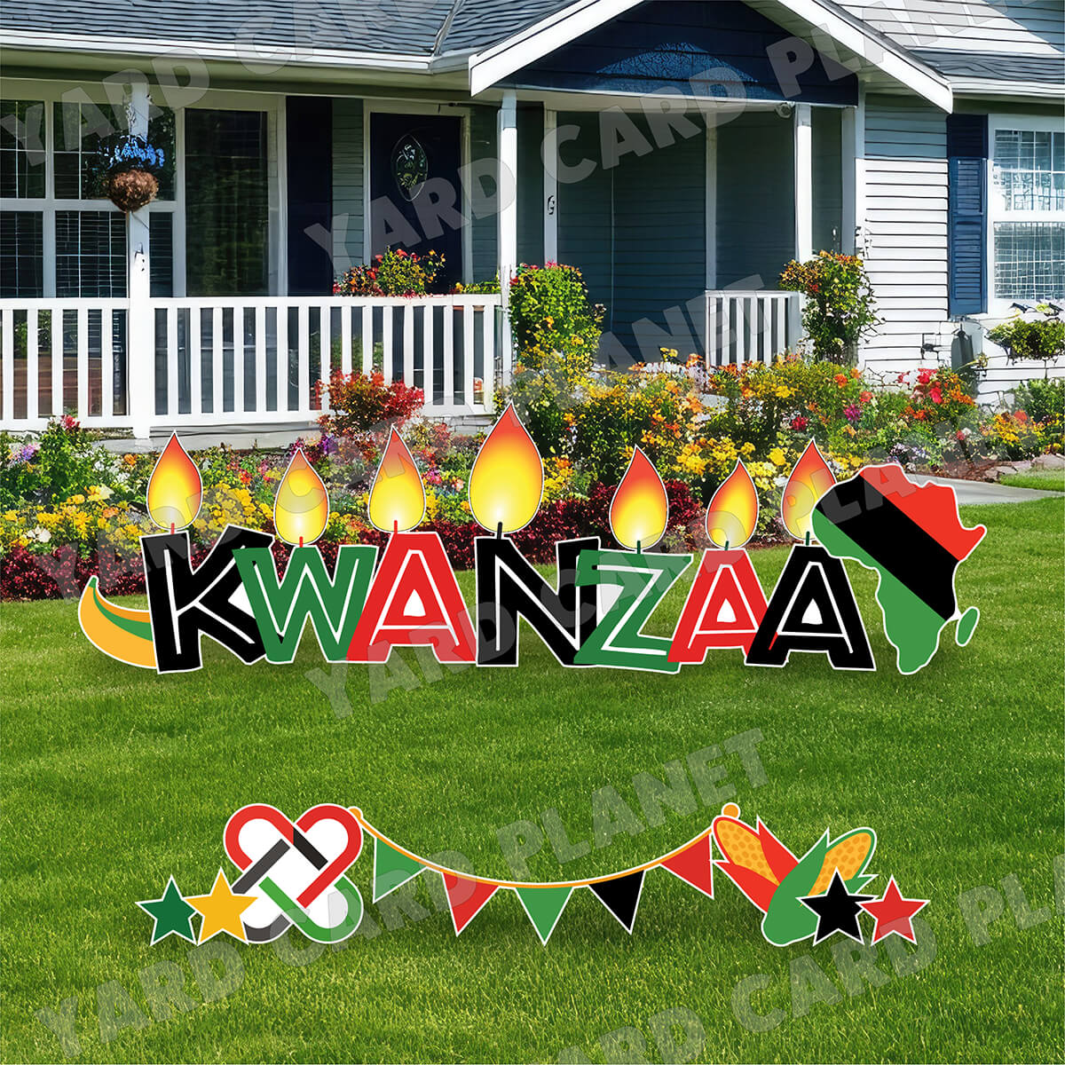 Kwanzaa EZ Quick Set and Yard Card Flair Set