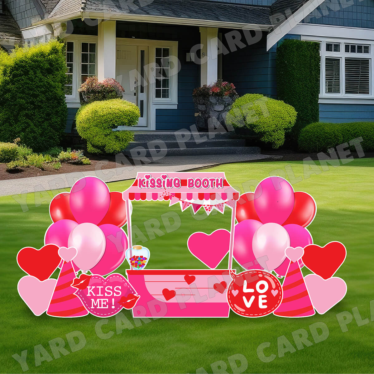 Valentine's Day Love Kissing Booth and Yard Card Flair Set