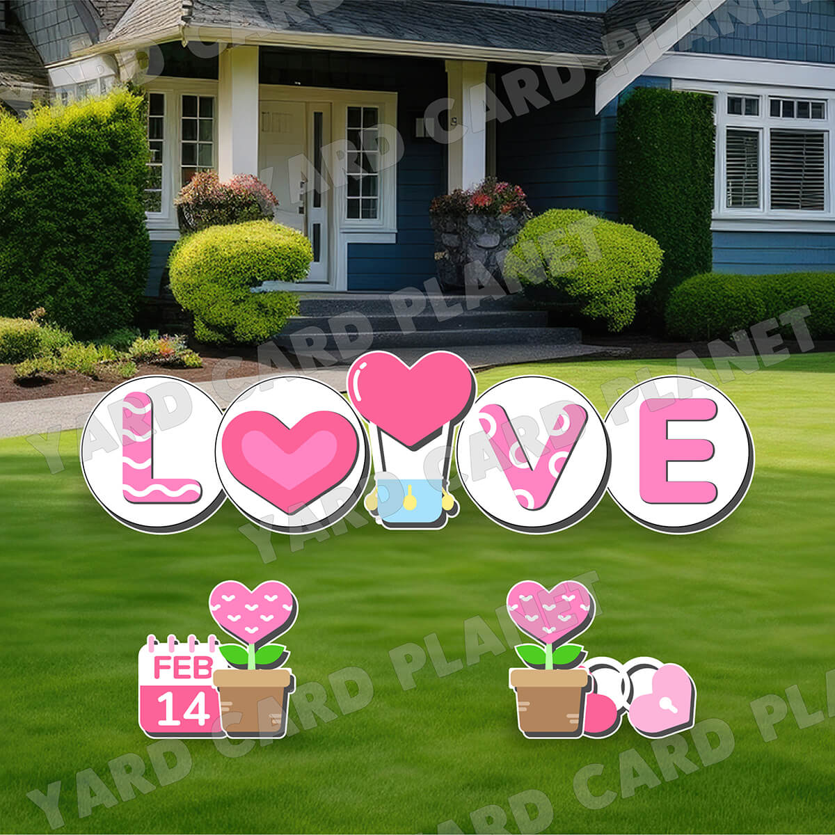 Valentines LOVE EZ Quick Signs and Yard Card Flair Set