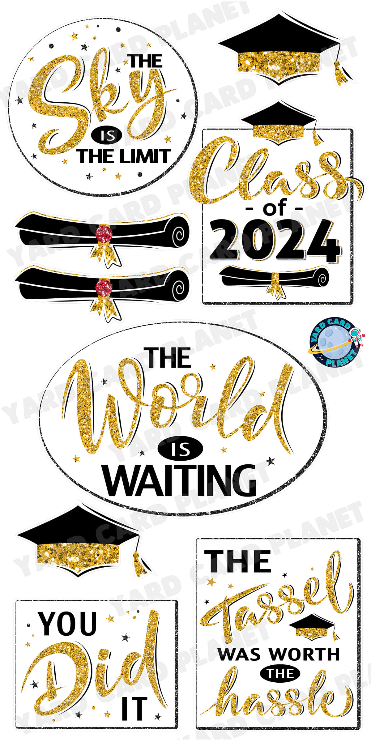 Big Dot Of Happiness 2024 Gold Graduation Decorations - Diy Party