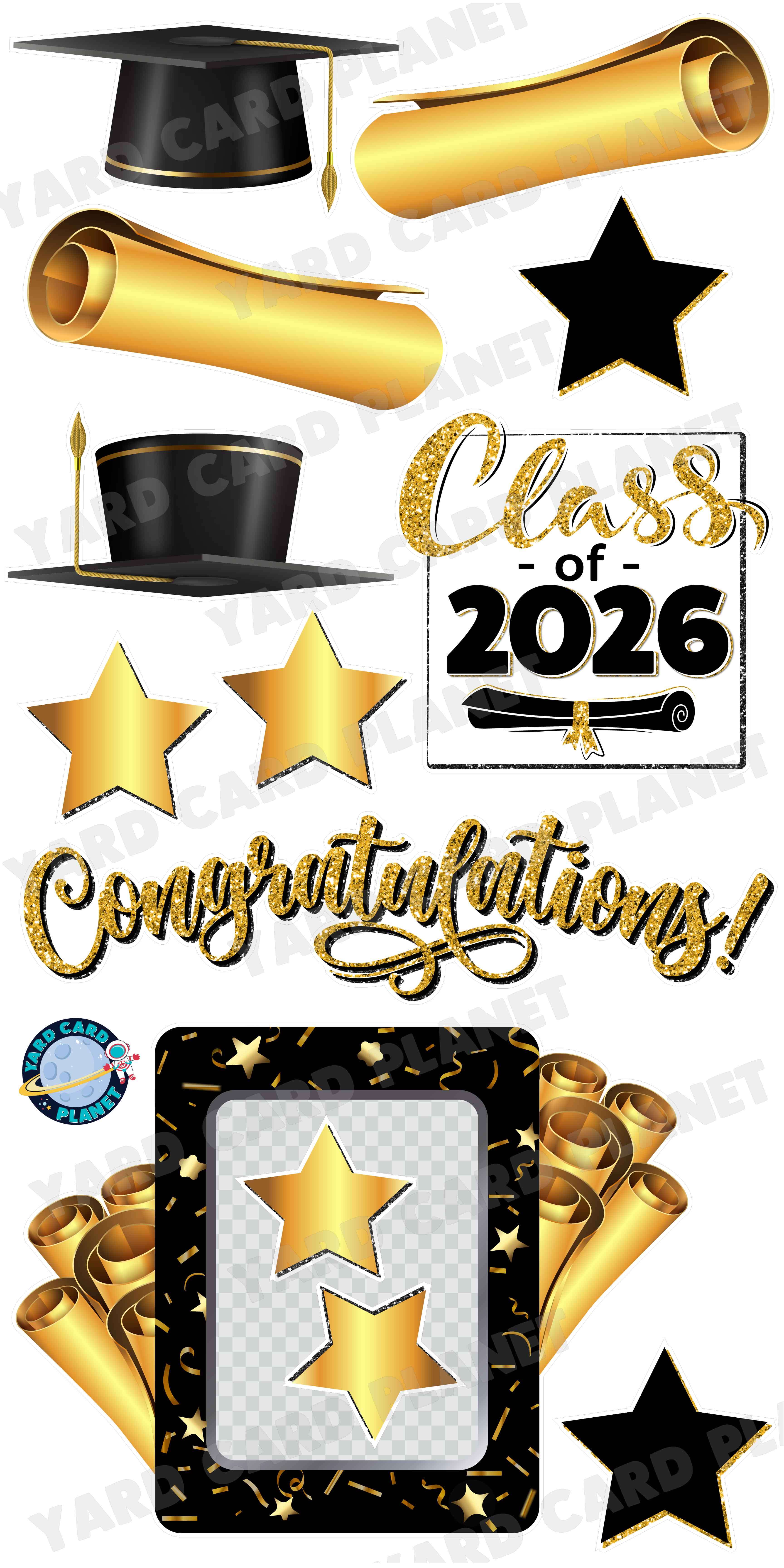Congratulations Graduation Photo Frame, Signs and Yard Card Set Congratulations Graduation Photo Frame, Signs and Yard Card Set