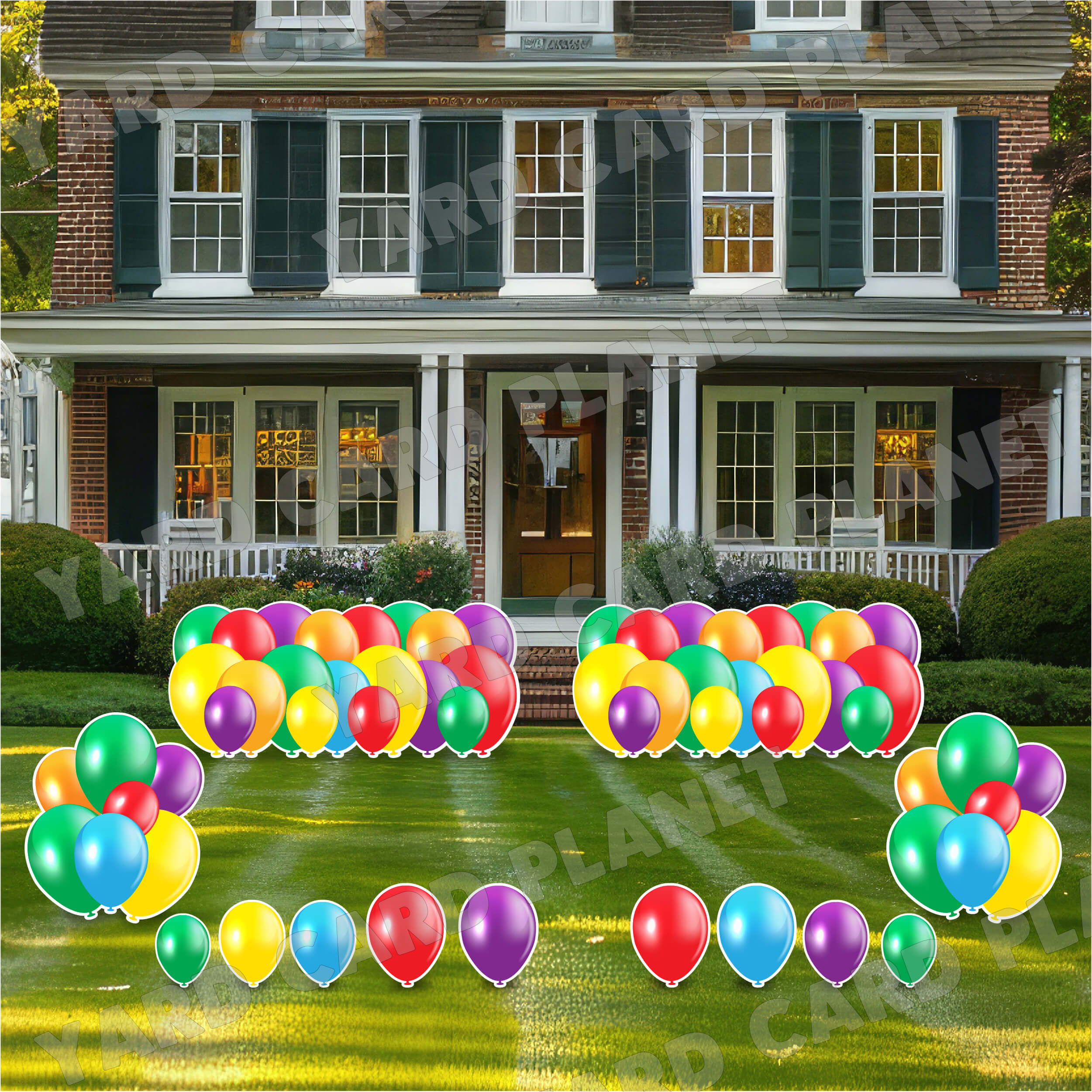 Color Wheel Balloon Panels, Bouquets and Singles Yard Card Set