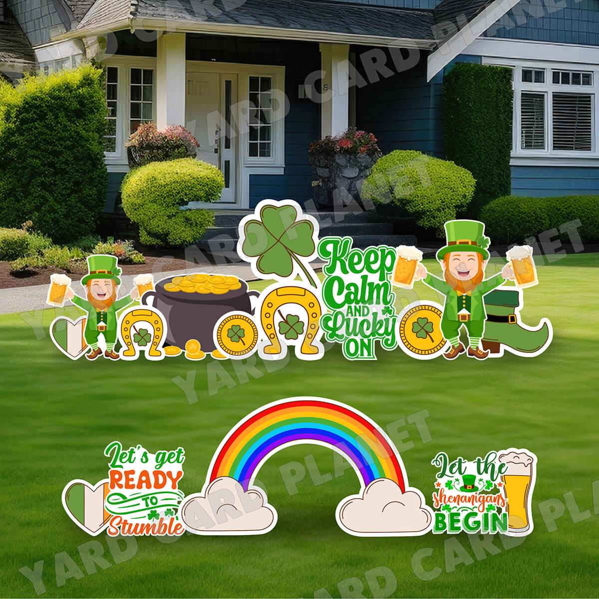 Lucky St. Patrick's Day Signs and Yard Card Flair Set