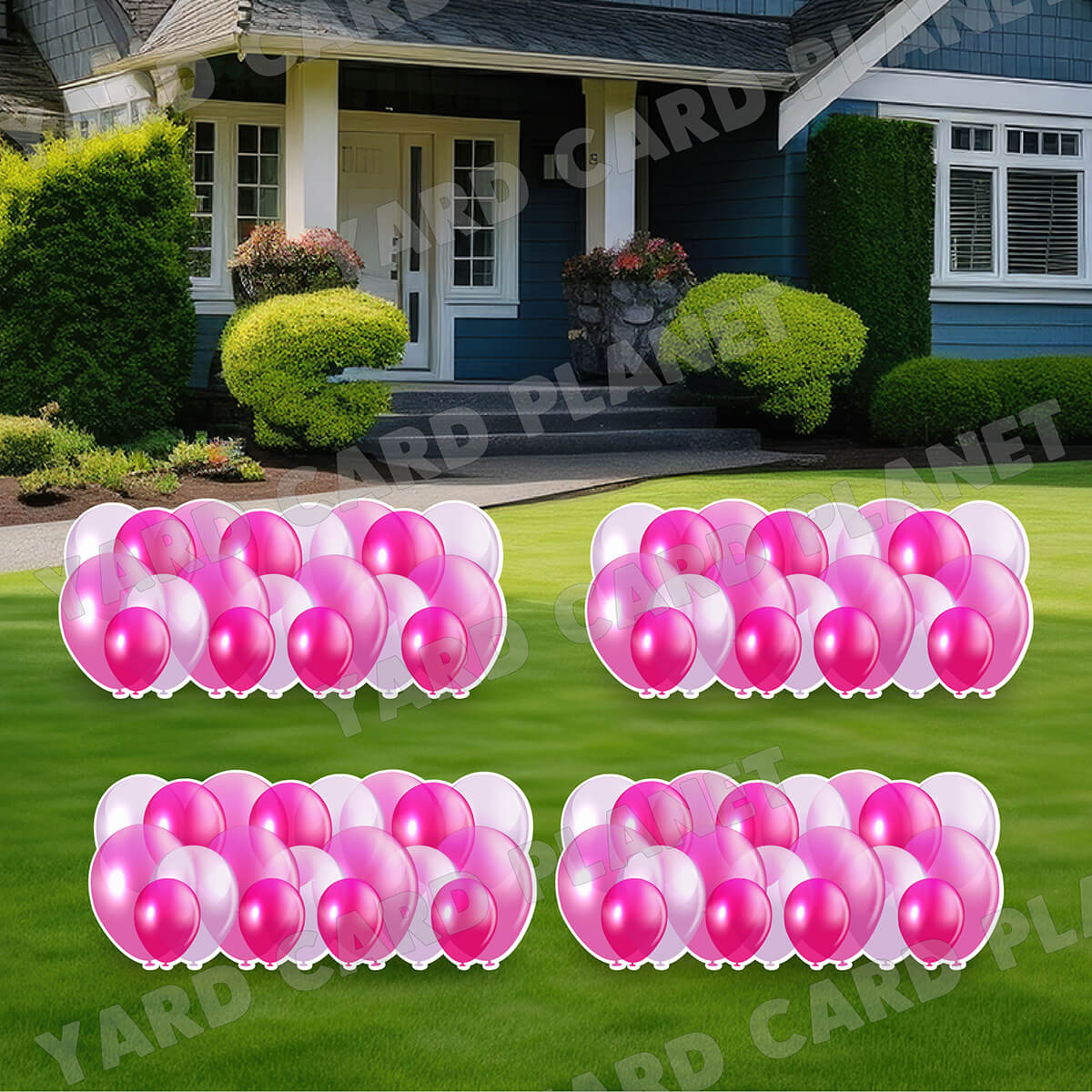 Pink Balloon Panels Yard Card Set
