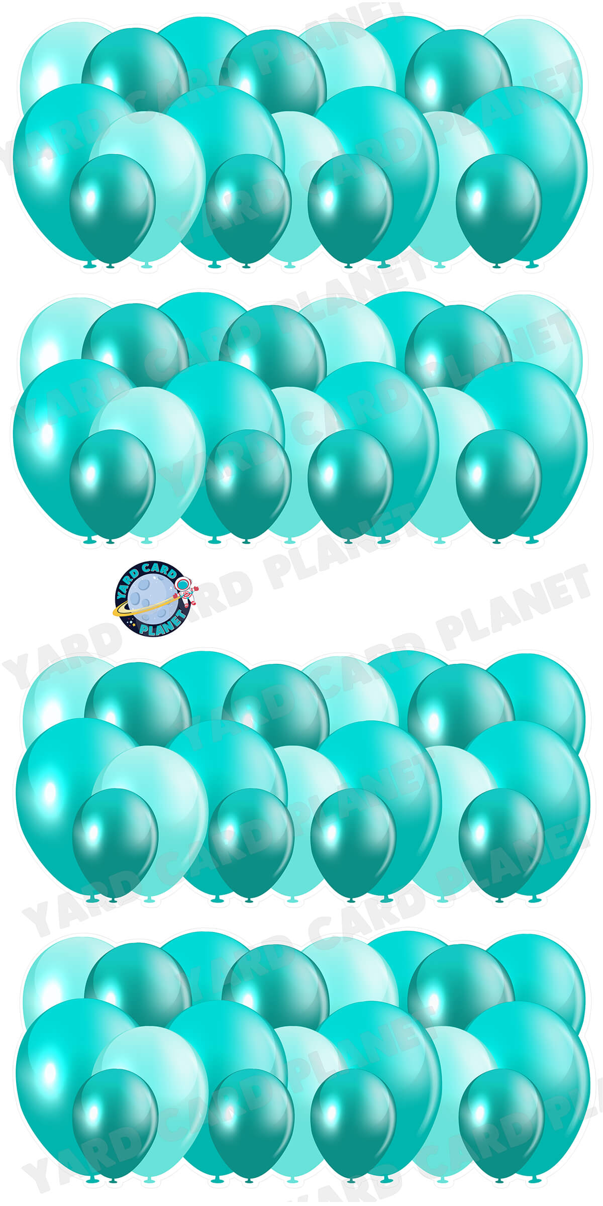 Teal Balloon Panels Yard Card Set