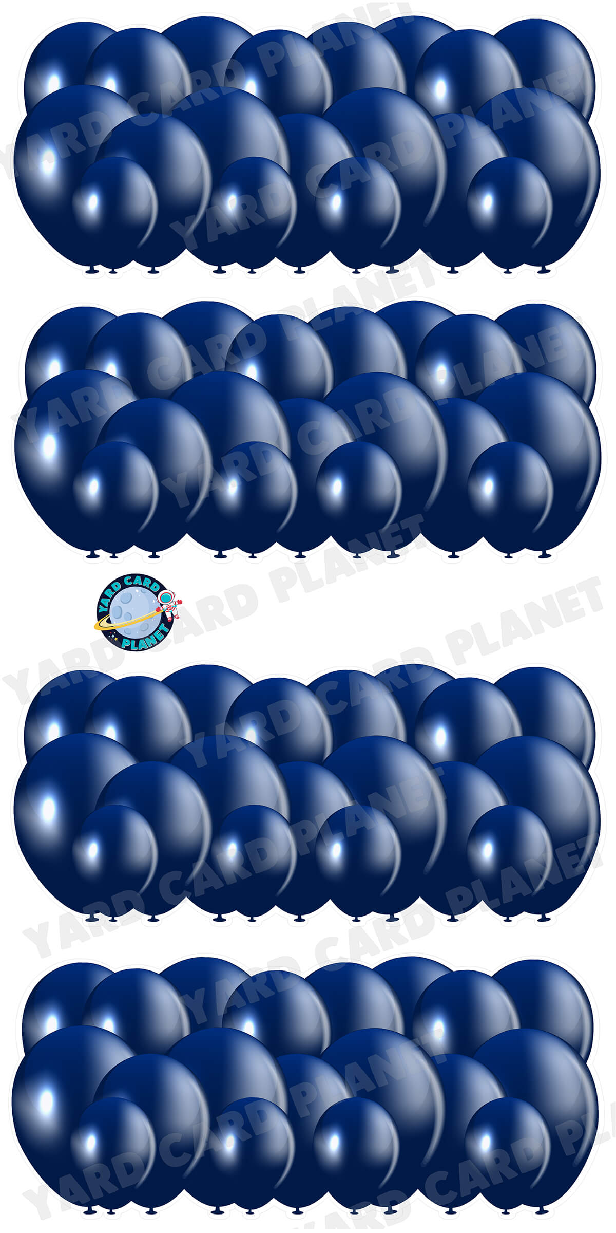 Navy Blue Balloon Panels Yard Card Set