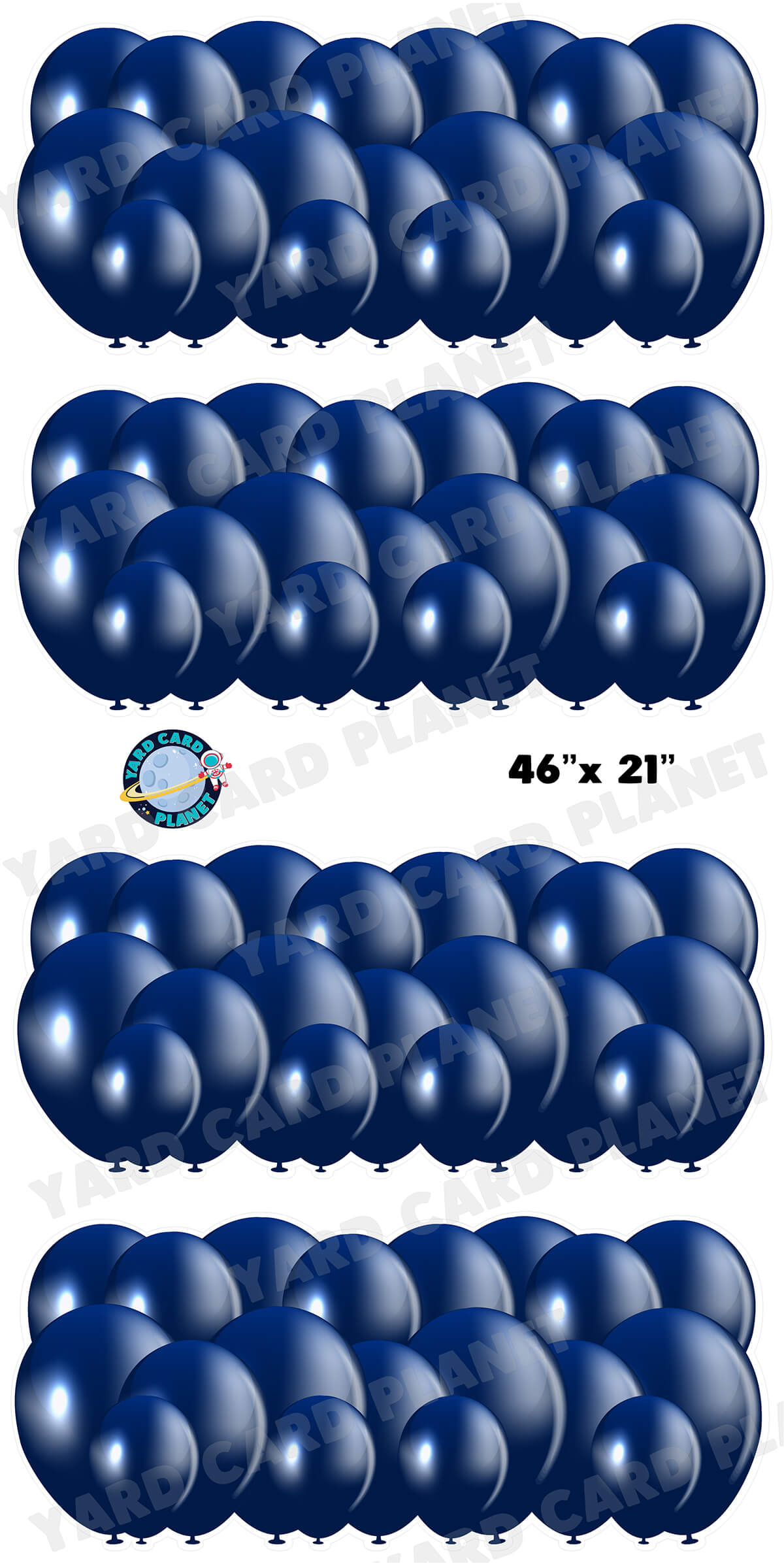 Navy Blue Balloon Panels Yard Card Set