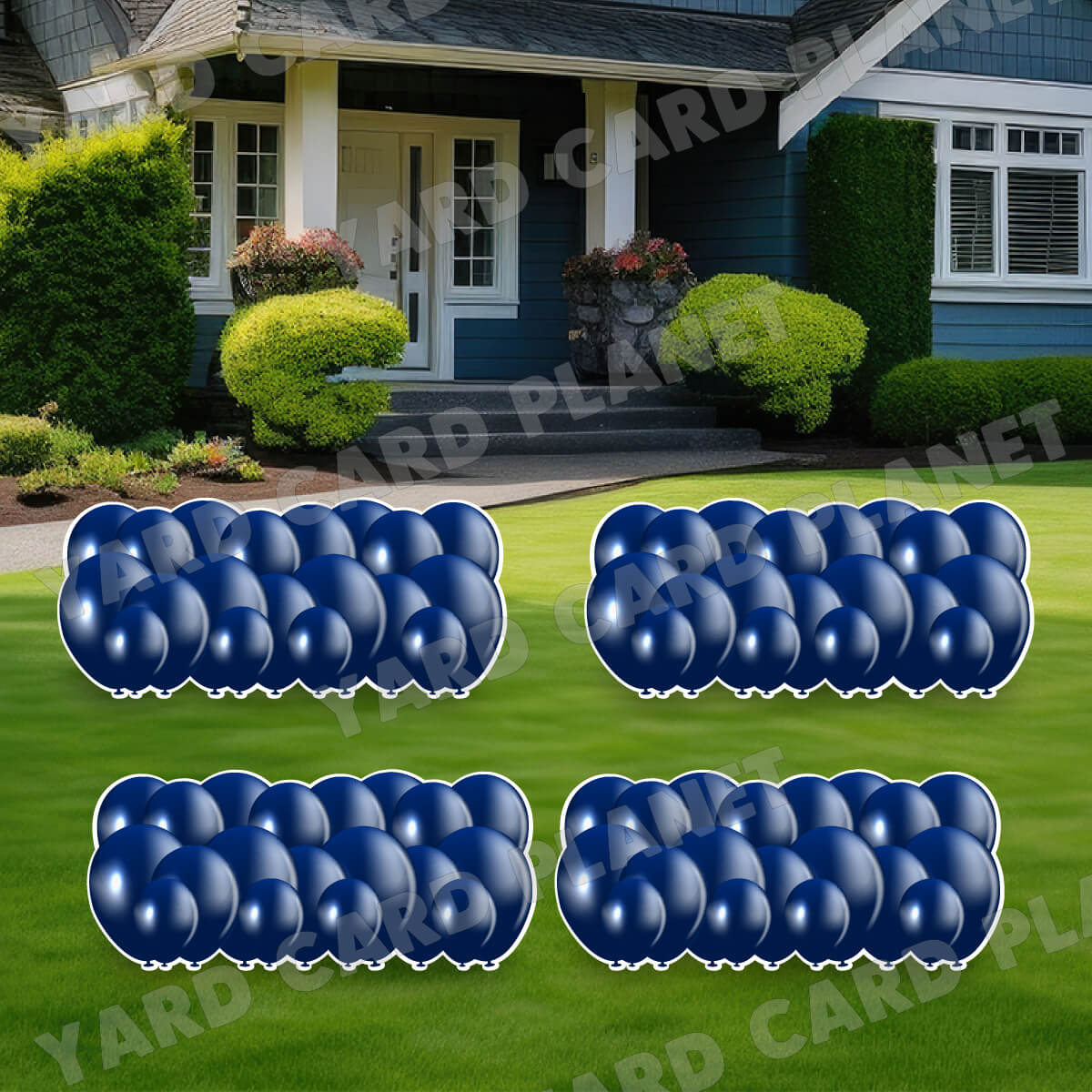 Navy Blue Balloon Panels Yard Card Set