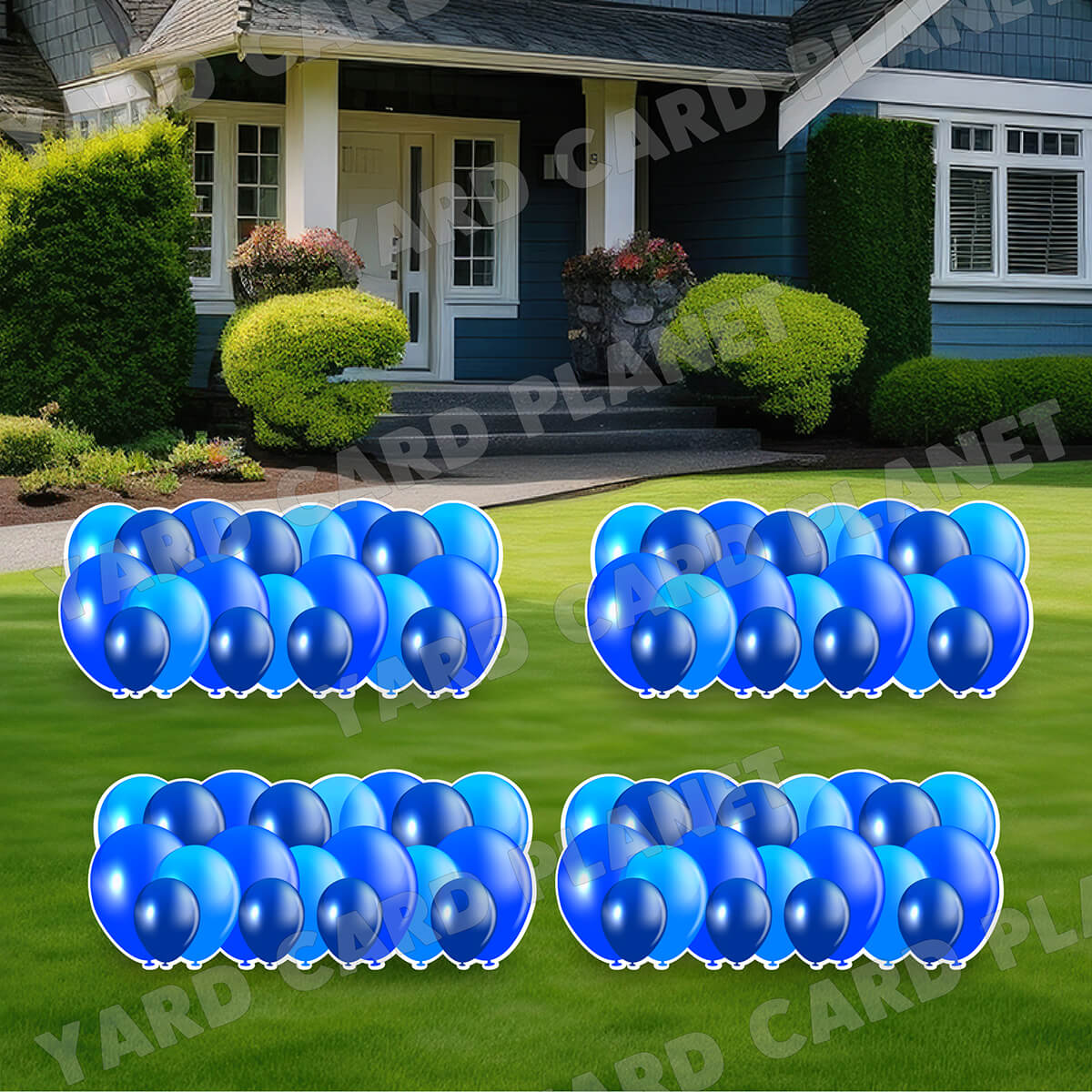 Blue Balloon Panels Yard Card Set