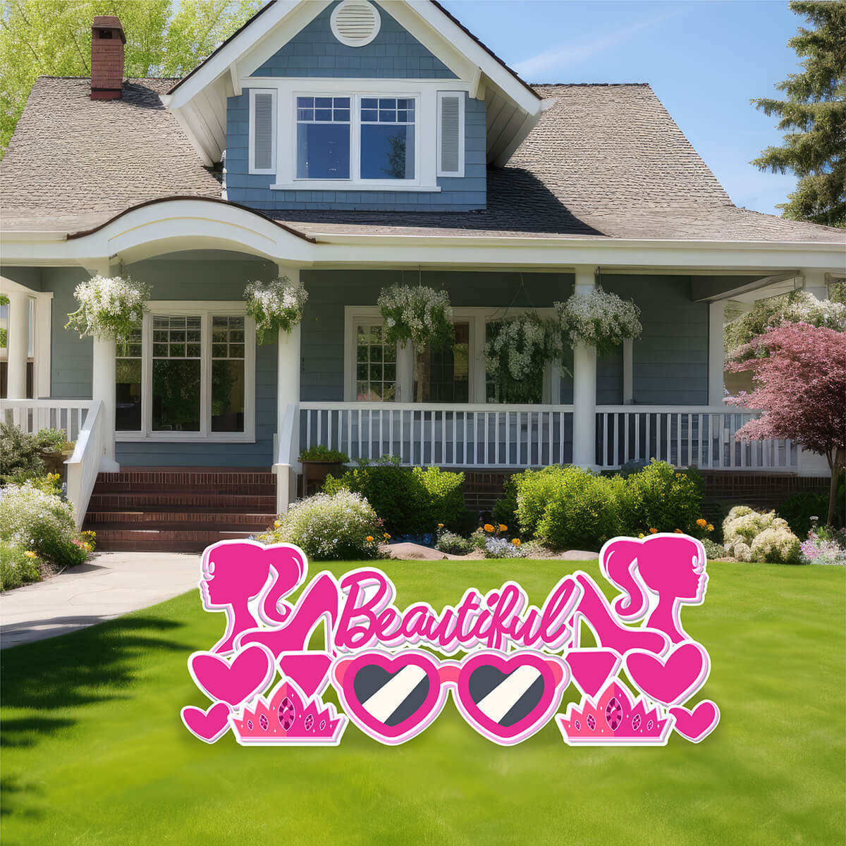 Beautiful Girl Yard Card Flair Set