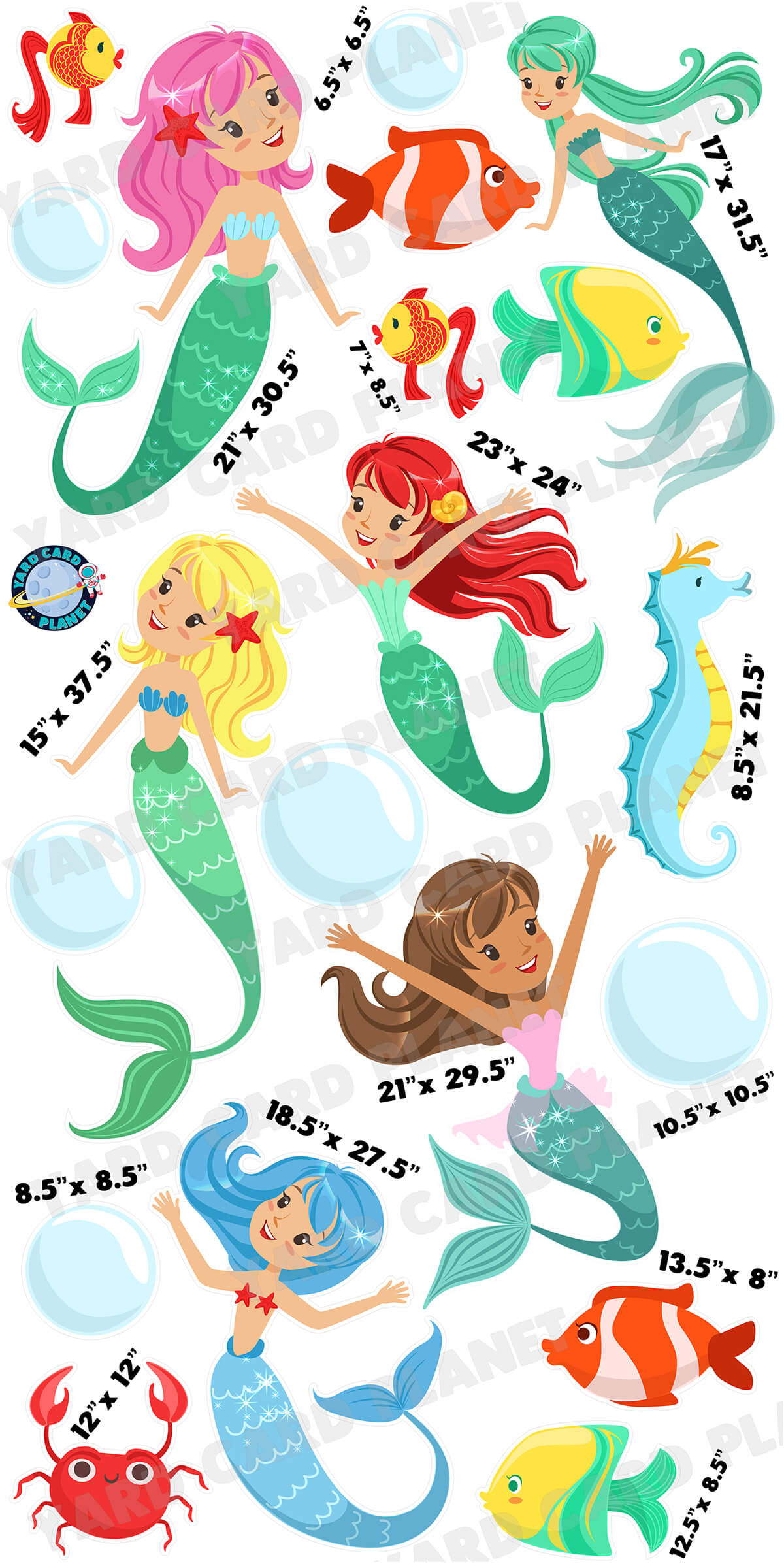 Mermaid Yard Card Flair Set