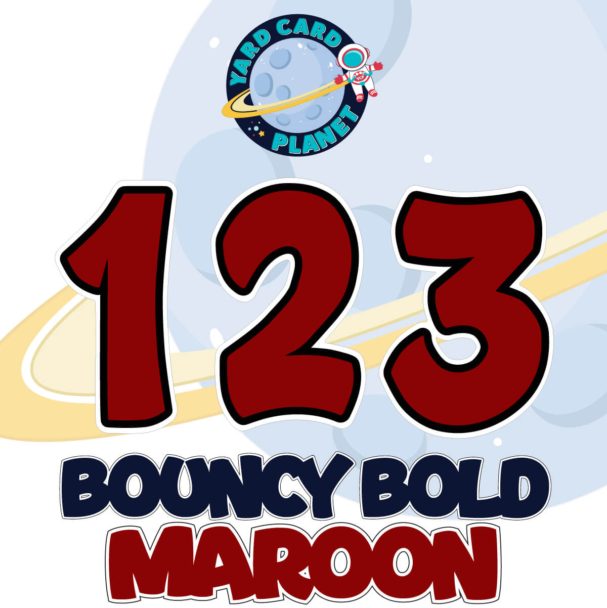 12" Bouncy Bold BB 50 pc. Numbers and Symbols Set in Solid Colors