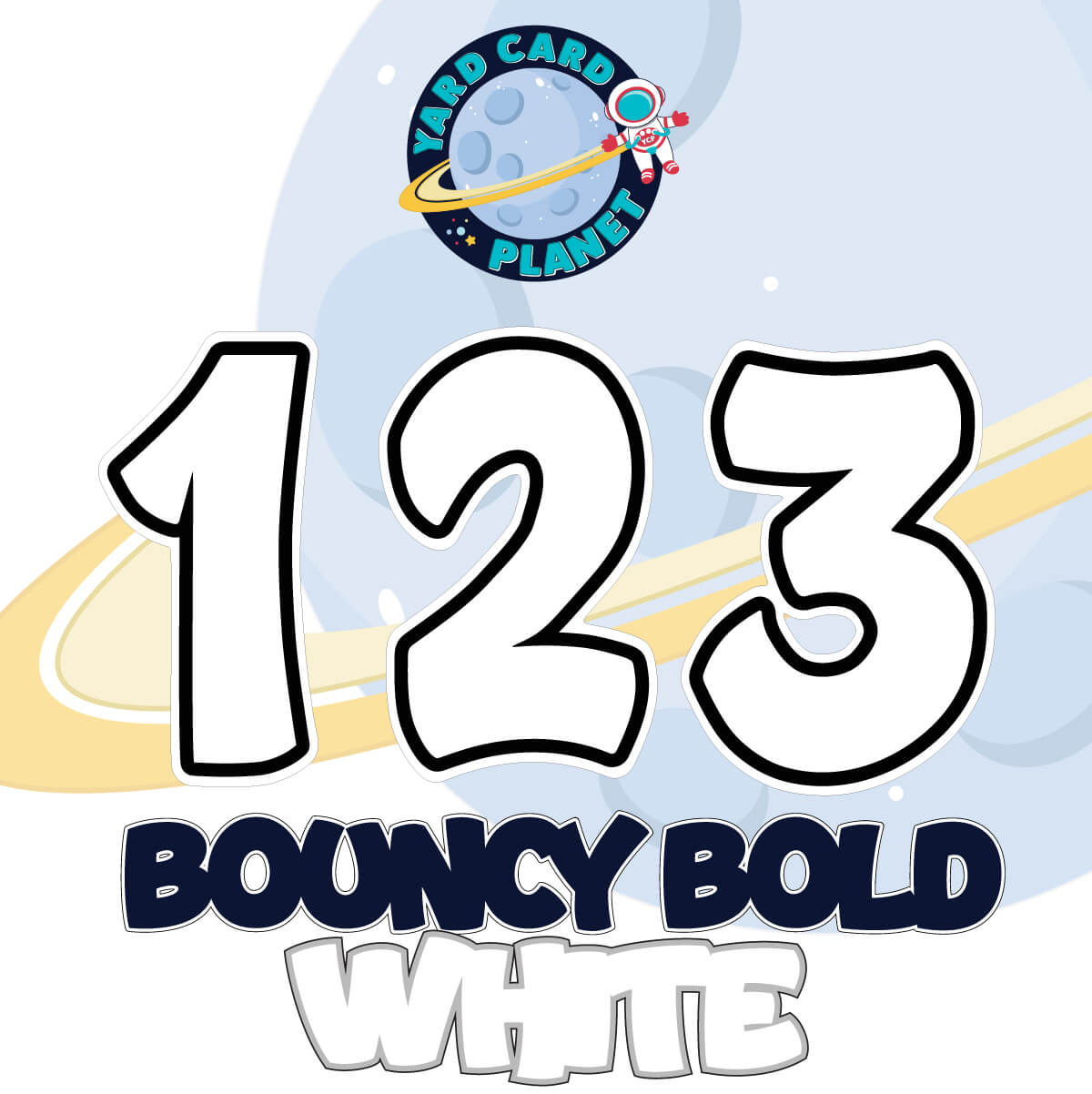 12" Bouncy Bold BB 50 pc. Numbers and Symbols Set in Solid Colors