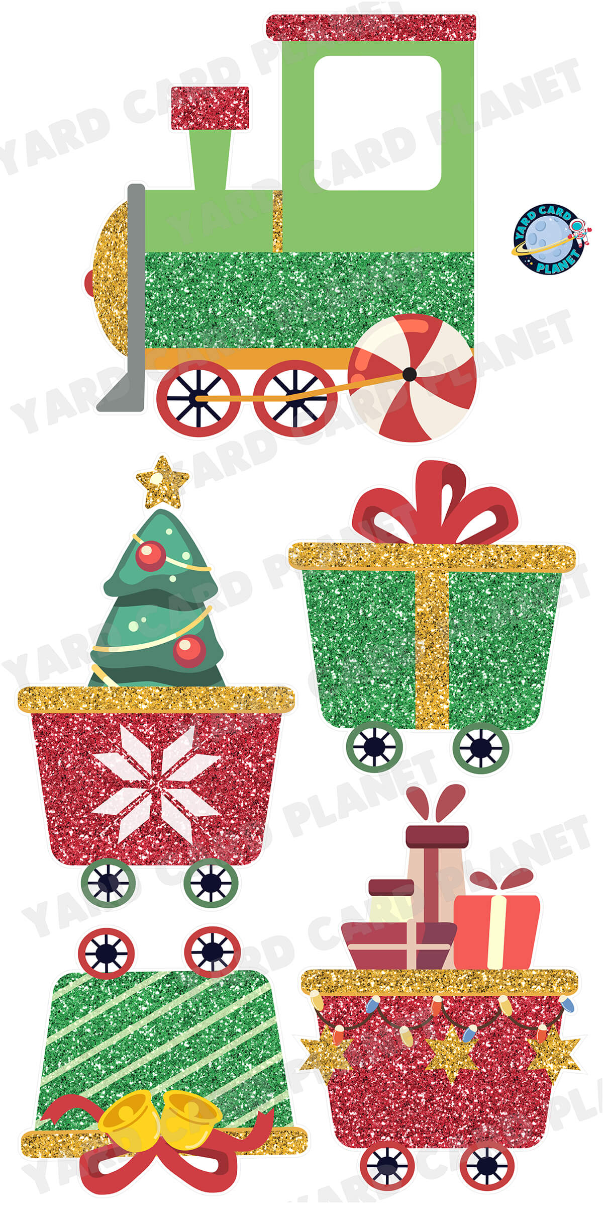 Glitter Pattern Elegant Christmas Train Yard Card Flair Set glitter-pattern-elegant-christmas-train-yard-card-flair-set