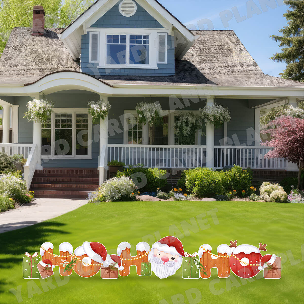 Christmas Santa HO HO HO EZ Quick Set and Yard Card Flair Set